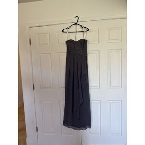 Davids Bridal Braidsmaid Dress Pewter Grey Strapless